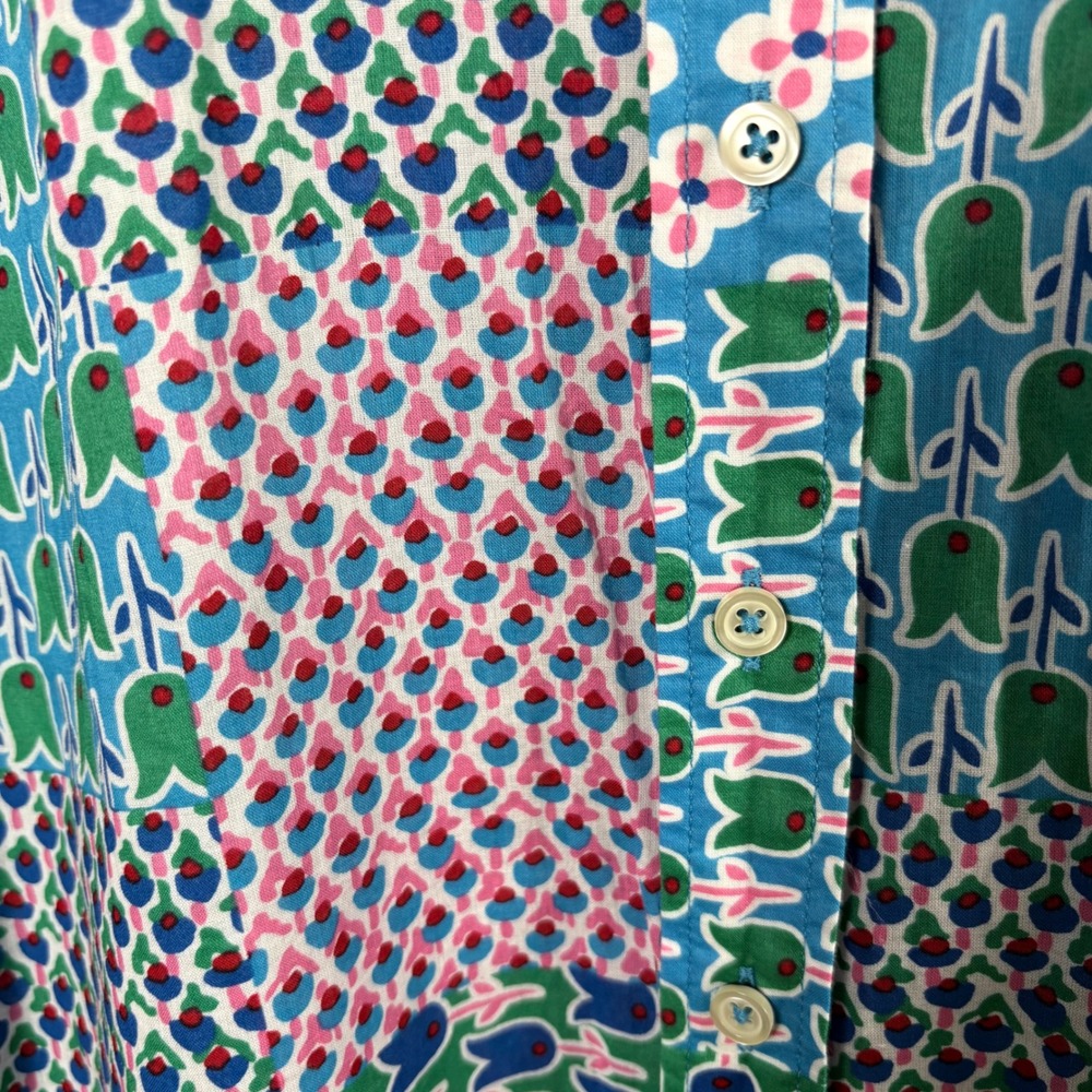 Talbots Petites Patchwork Button-Up Shirt Women's… - image 5